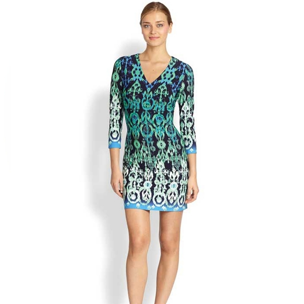 Donna Morgan Women's Blue and Green Dress